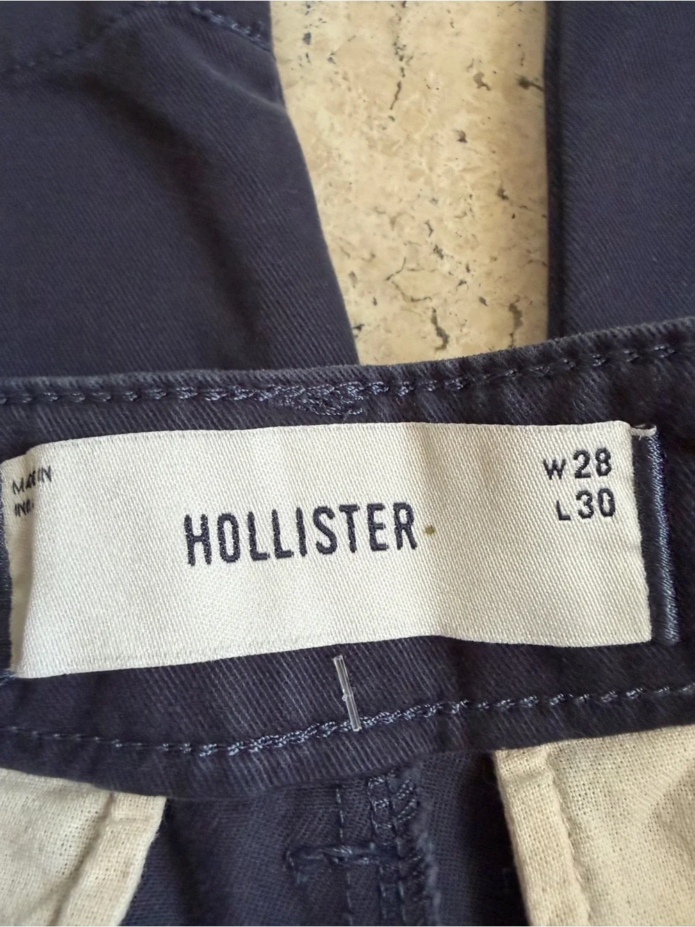 Hollister EXTREME BAGGY Pants Pleated Twill Chino Navy Blue Men’s Size 28X30